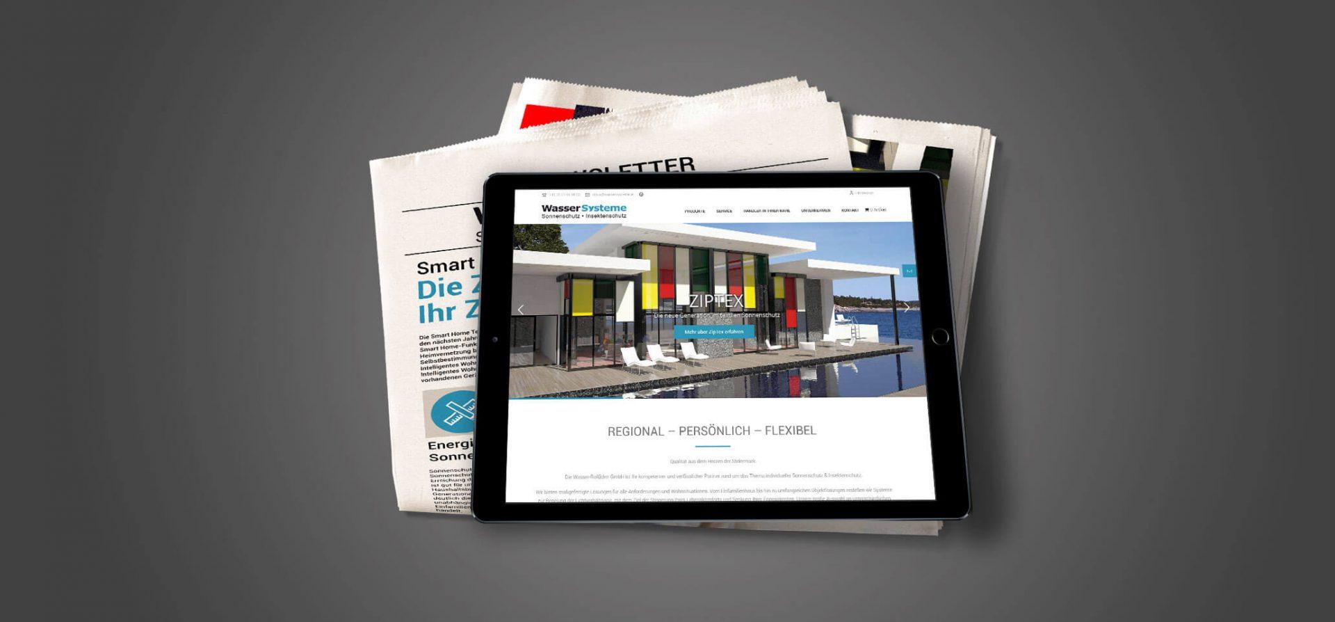 nulleins Kunde - Wasser Systeme - Webseite mit Webshop