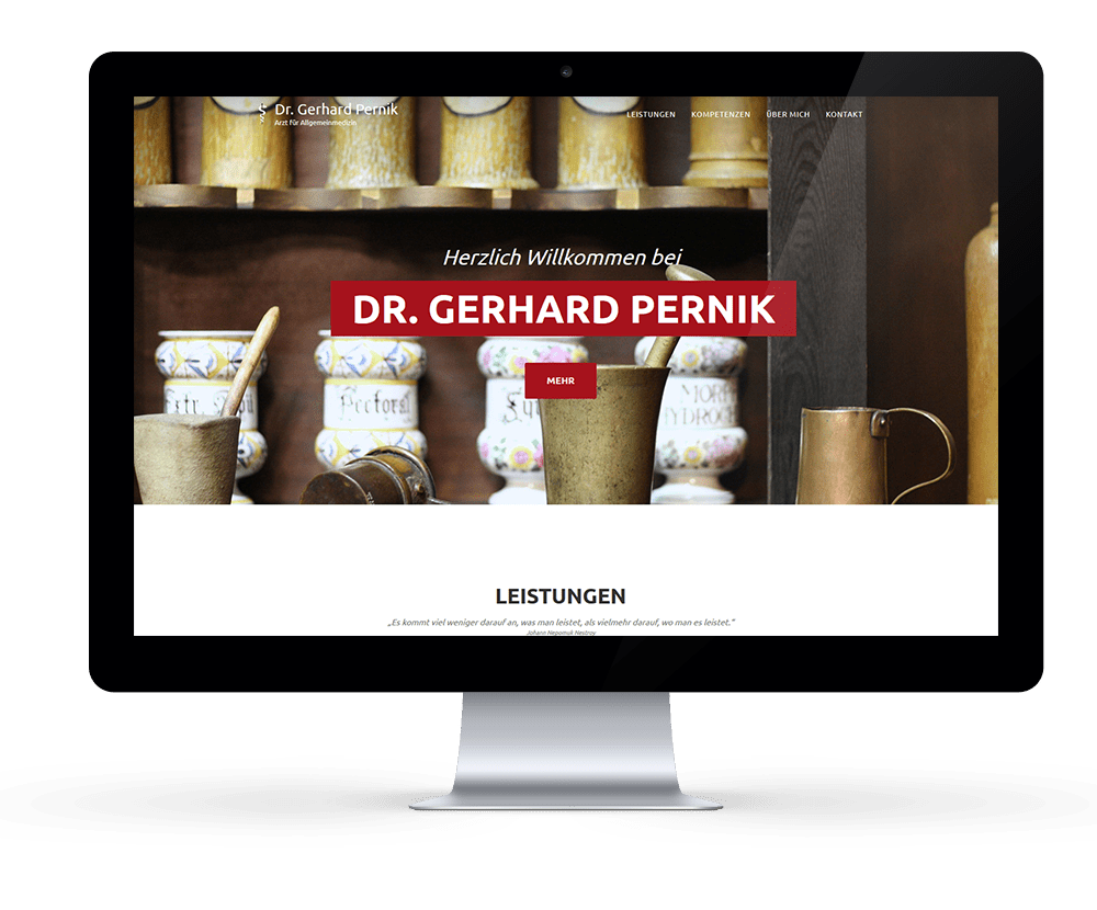 nulleins Kunde - Dr. Pernik - Webseite