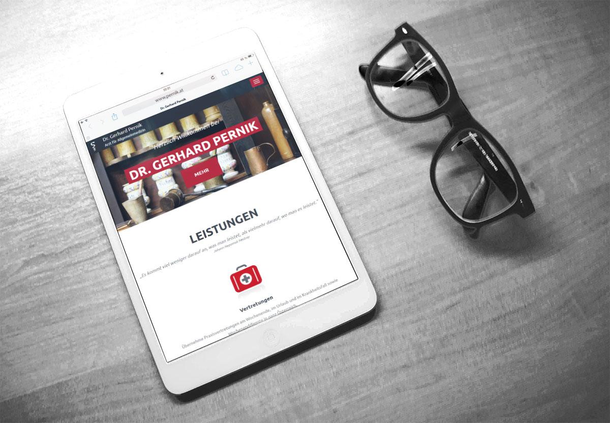nulleins Kunde - Dr. Pernik - Webseite